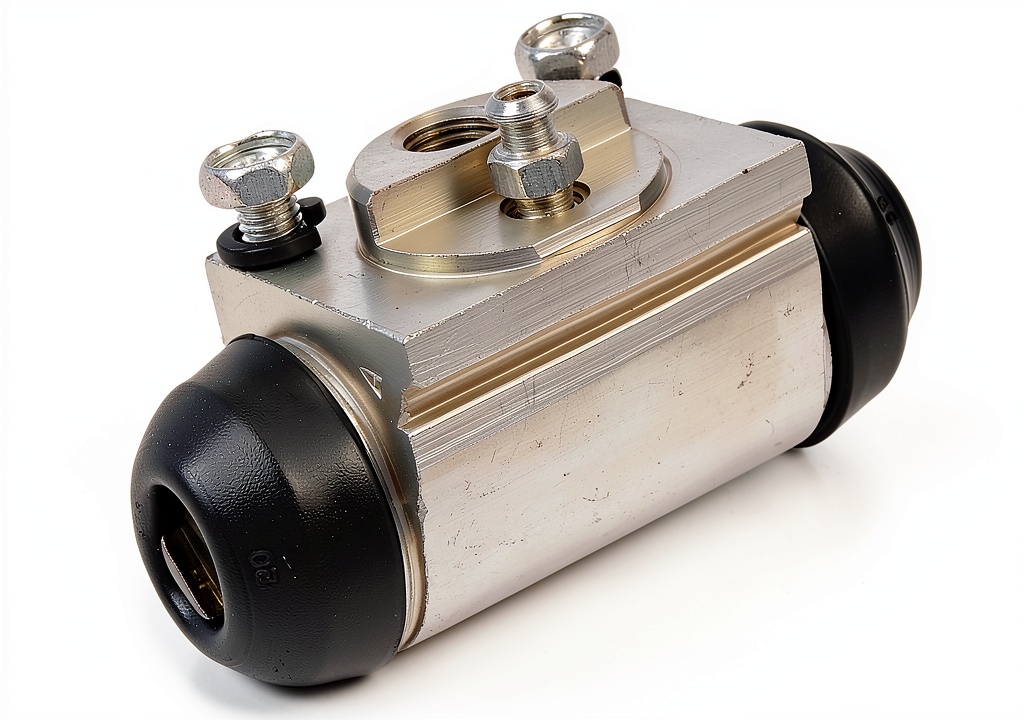 Dorman wheel cylinder installed on a drum brake assembly