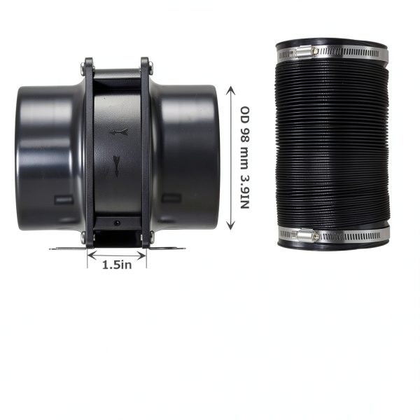 4inch Axial Fan Kit Moonjor – Exhaust Extractor with Switch, 119m³/h-1