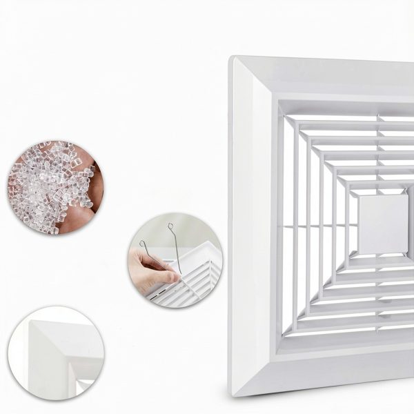 12x12 Bathroom Exhaust Fan Cover RLOZUI - ABS Grille with Springs-3