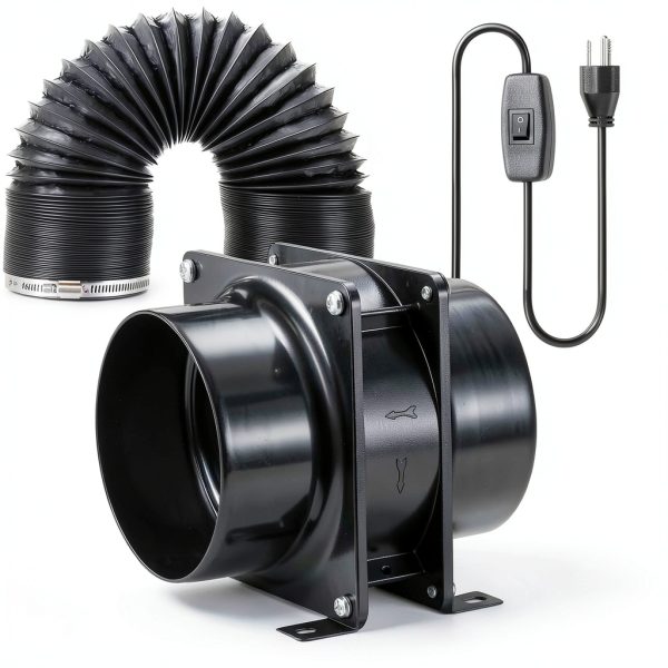 4inch Axial Fan Kit Moonjor – Exhaust Extractor with Switch, 119m³/h-0