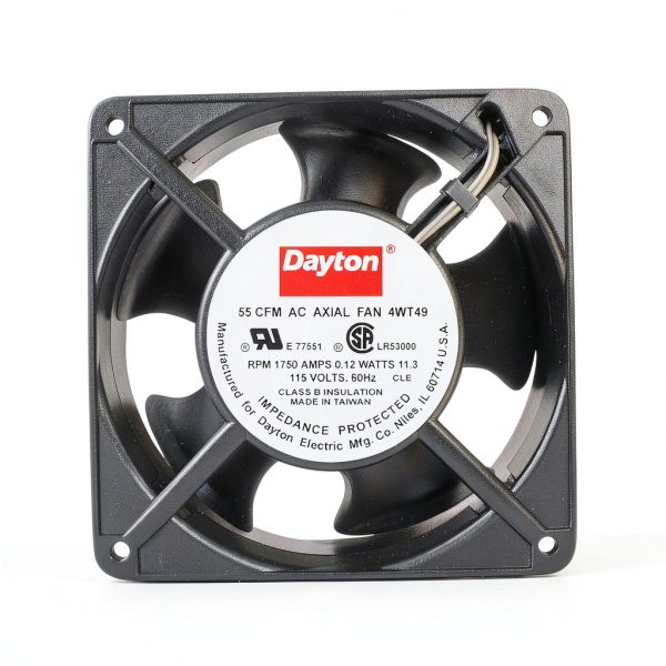 Dayton 4Wt49 Axial Fan 55 CFM 115V Square Vertical Mount 4.69" Size-0