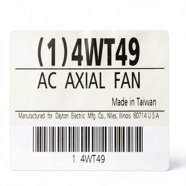 Dayton 4Wt49 Axial Fan 55 CFM 115V Square Vertical Mount 4.69" Size-3